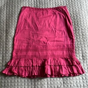 Anthropologie Odille fushia hot pink cotton ruffle skirt 4